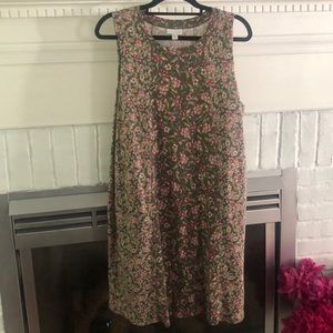 J Jill olive print knit dress